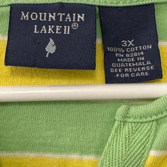 🐧3/$15 or 5/$20 - Mountain Lake II Striped Short-Sleeve Shirt Size 3X EUC - Picture 4 of 5